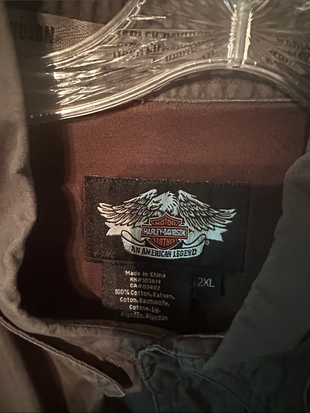 Harley-Davidson Gray Short Sleeve Shirt Jacket with Brown Accents - Picture 4 of 7
